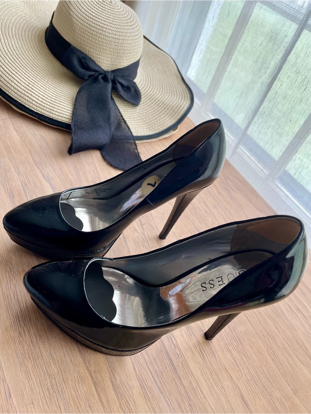 Black Patent Leather Platform Pumps